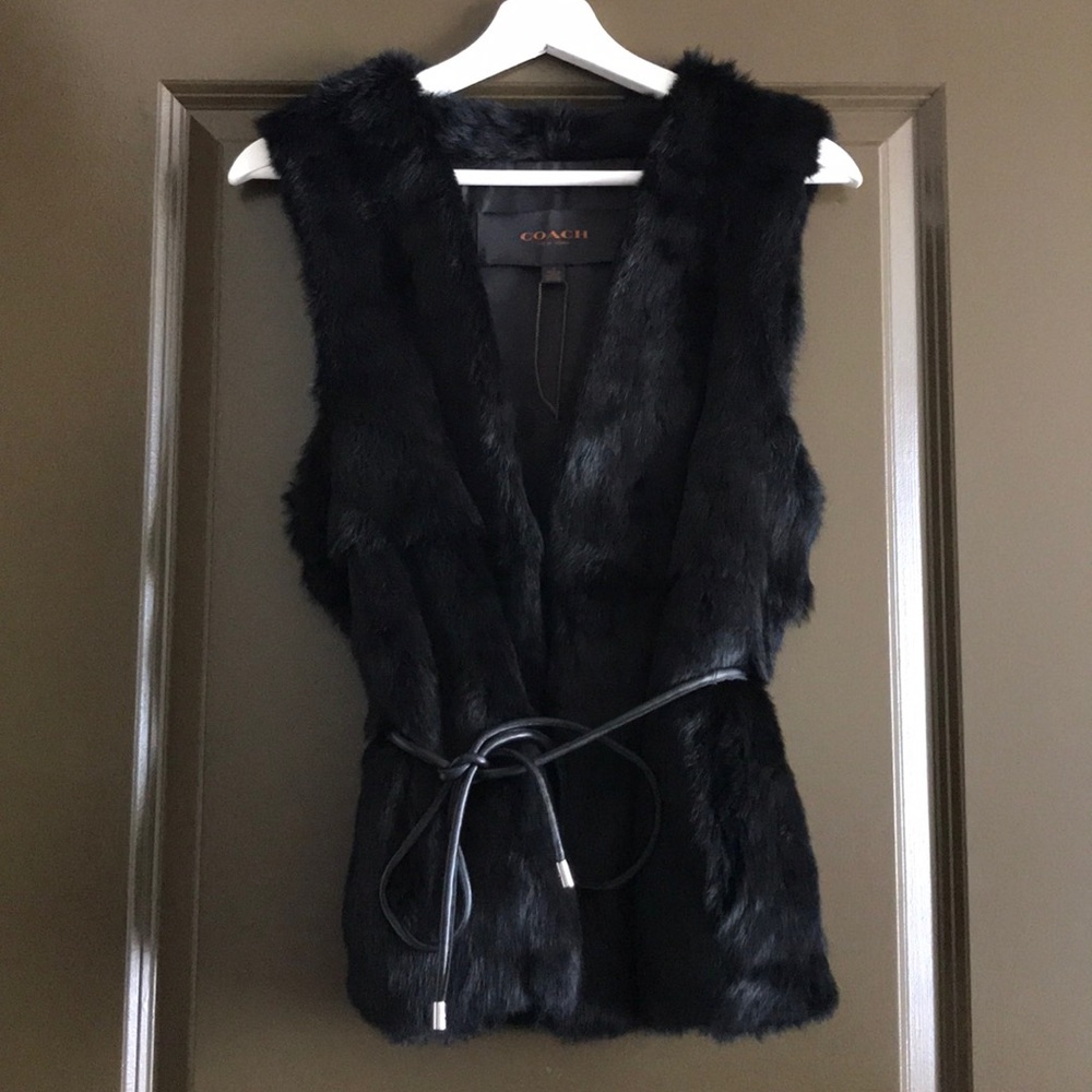 NWOT Coach Fur Vest